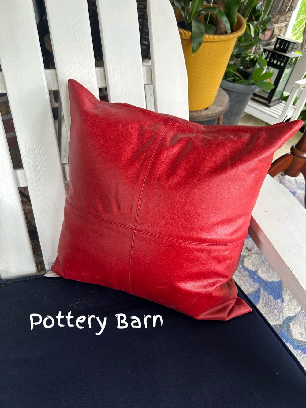Red Leather Pillow